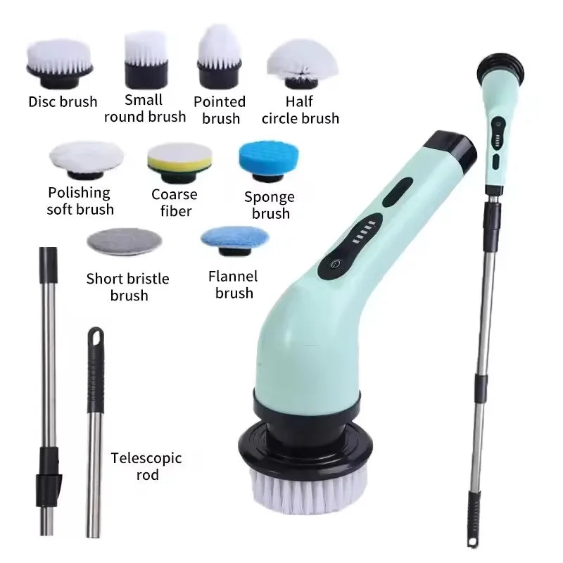 Kivellan 9-in-1 cordless electric spin scrubber complete kit